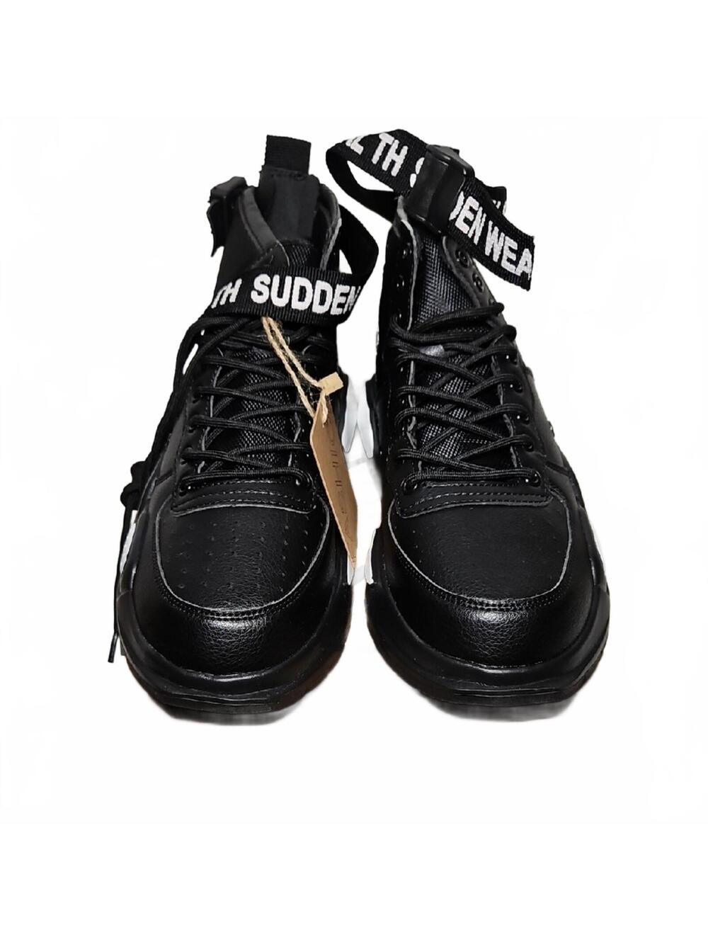 Ahico | Men's Black High-Top Fashion Sneakers | 9.5